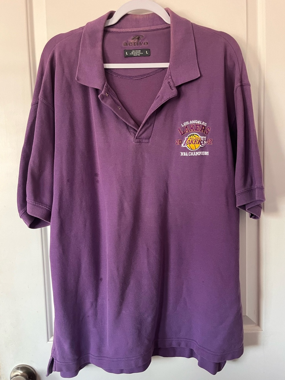 2020 Active USA Purple Los Angeles Lakers Polo Shirt Vintage Classic